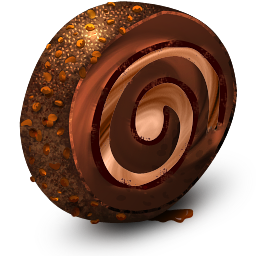 Chocolate Cream Roll Icon 256x256 png