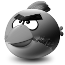 Grey Angry Bird Icon 128x128 png