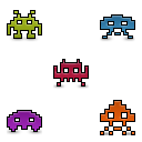 Space Invaders Pixel Icons