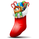 Socks with Christmas Things Inside Icon 128x128 png