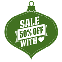 Sale 50% Off with Love Green Icon 128x128 png