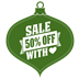 Sale 50% Off with Love Green Icon