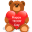 Teddy Balloon Love Icon 32x32 png