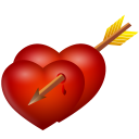 Arrow And Hearts Icon 128x128 png
