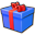 Gift Box Blue Icon 32x32 png