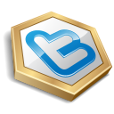 Gold Shape Twitter Icon 128x128 png