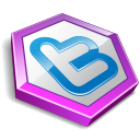 Purple Shape Twitter Icon 128x128 png