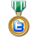 Twitter Medal Green Icon 128x128 png