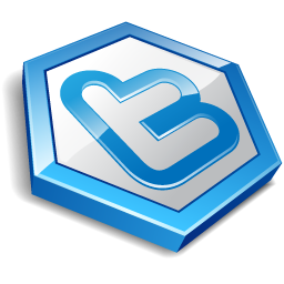 Blue Shape Twitter Icon 256x256 png
