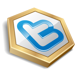 Gold Shape Twitter Icon 256x256 png