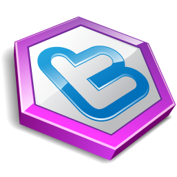 Purple Shape Twitter Icon 256x256 png