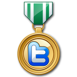 Twitter Medal Green Icon 256x256 png