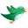 Twitter Green Birdie Icon 32x32 png