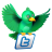 Twitter Green News Icon 48x48 png