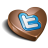 Twitter Heart Chocolate Icon