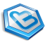 Blue Shape Twitter Icon 64x64 png