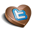 Twitter Heart Chocolate Icon 64x64 png