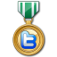 Twitter Medal Green Icon 64x64 png