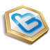 Gold Shape Twitter Icon 72x72 png