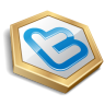 Gold Shape Twitter Icon 96x96 png