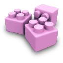 Pink Legos Icon 128x128 png
