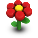 Red Daisy Icon