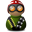 Red Helmet Green Icon 32x32 png