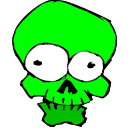 Green Skull Icon 128x128 png