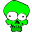 Green Skull Icon 32x32 png