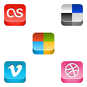 3D Social Buttons Icons