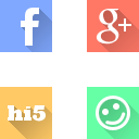 Flat Shadow Social Media Icons