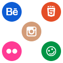 Round Simple Social Icons 2