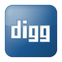 Social Digg Box Blue Icon