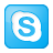 Social Skype Box Blue Icon