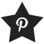 Pinterest Star Black Icon 64x64 png