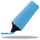 Highlight Marker Blue Icon 128x128 png