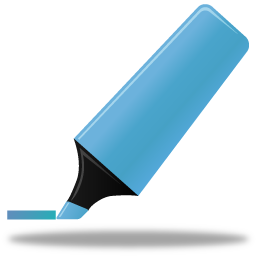 Highlight Marker Blue Icon 256x256 png