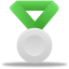 Metal Silver Green Icon 64x64 png
