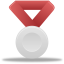 Metal Silver Red Icon 64x64 png