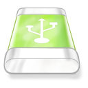 Drive Green USB Icon 128x128 png