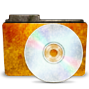 Places Orange Folder CD Icon 128x128 png