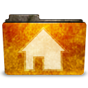 Places Orange User Home Icon 128x128 png