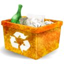 Status Orange Trash Can Full New Icon