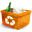 Status Orange Trash Can Full New Icon 32x32 png