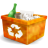 Status Orange Trash Can Full New Icon 48x48 png