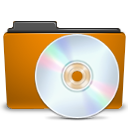 Places Orange Folder CD Icon 128x128 png