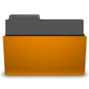 Places Orange Folder Open Icon 128x128 png
