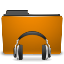 Places Orange Folder Sound Icon 128x128 png