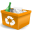Status Orange Trash Can Full New Icon 32x32 png