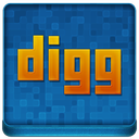 Blue Digg Coloured Icon 128x128 png